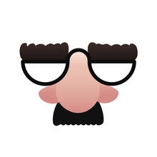 Groucho Glasses - Nose Fake Mustache Glasses - Anonymous Mask - Flat Design