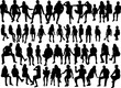 Black silhouettes of a people sitting