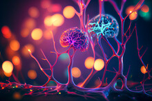 Neurons, Brain Cells, Neural Network Concept, Illustration