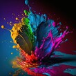 © Anna - a colorful splash of paint on a black background with a black background and a blue background with a red, yellow, green, and blue splash of paint on the bottom of the image. Generative AI