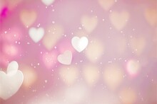 Sweet Abstract Pastel Background With Hearts Light - The Perfect Touch For Any Occasion 1 From Mother's Day And Valentine's Day To Birthdays, Soft, Springtime Colors, Bokeh Background, Generative Ai
