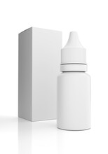Eye Drop Bottle Mockup Isolated On White Background - 3D Illustration Render