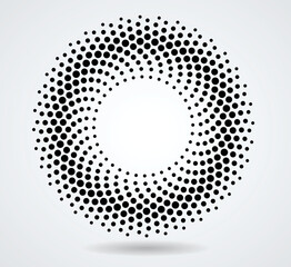 Wall Mural - halftone dots in circle form. round logo . vector dotted frame . design element