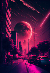 Poster - night city landscape