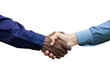 construction workers shaking hands together with co-workers. Professional Team Cooperation Commitment. contract worker agreement. Concept merger. isolate