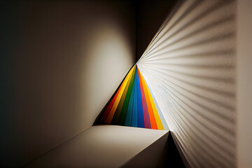 Wall Mural - The sunlight is decomposed into seven colors through the prism