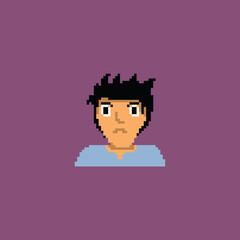 illustration vector graphic of pixel art portrait the tribe, good for your project and game.