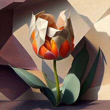 Tulip Flower Geometric Texture Abstract
