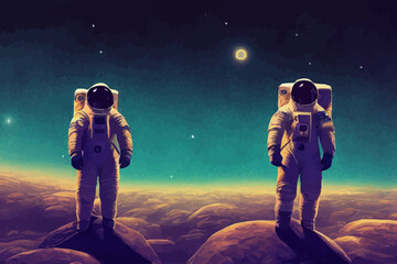 Wall Mural -  spacemans staing on the planet 