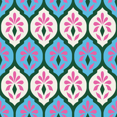 RETRO GEOMETRICAL SEAMLESS PATTERN VECTOR