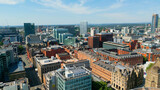 Fototapeta Nowy Jork - Aerial view over Manchester Deansgate - drone photography