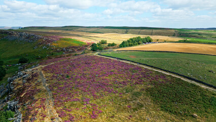 Wall Mural - Peak District National Park - aerial view - drone photography