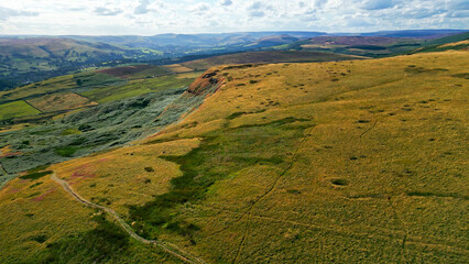 Wall Mural - Peak District National Park - aerial view - drone photography