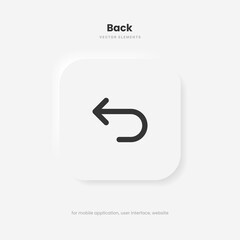 Leinwandbilder - Arrow back icon. Previous direction symbol. Icon arrow symbol. Left symbol. Returning arrow icon. Return icon. Go back sign.
