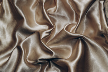 Wall Mural - Gold silk fabric texture, Satin fashion Background for content.