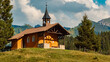 The famous Brother Klaus Chapel, Waeldele, Kleinwalsertal valley, Riezlern, Vorarlberg, Austria