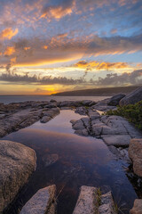 Wall Mural - Tide pool sunset reflections in Maine 