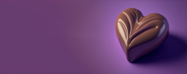 Wall Mural - Valentine's day/ Mother's Day/ Women's Day card with a chocolate shaped heard and copy space, Generative AI