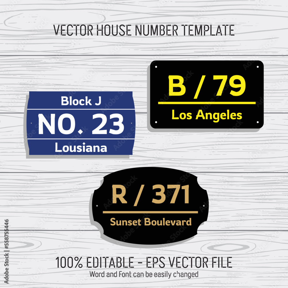 Laser cutting template files for house numbers, housing numbers, room ...
