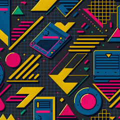 Wall Mural - 80s and 90s pattern,granular texture, background, illustration