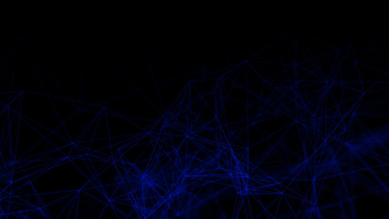 Wall Mural - abstract plexus geometry background. digital technology network connection concept. 3d rendered illu