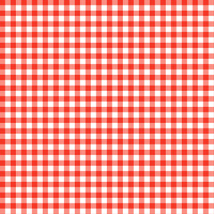 Wall Mural - Seamless red checkered pattern  texture. Modified stripes consisting of crossed horizontal and vertical lines.Seamless plaid checks pattern suitable for fashion, interiors, plus Easter and baby