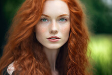 Red Headed Lady Who Is Attractive And Volunteers For A Cause. Generative AI