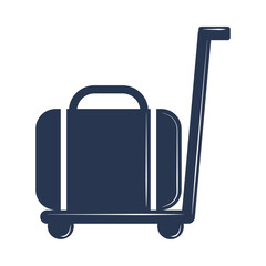 Canvas Print - suitcase in cart