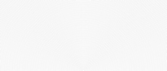 Poster - Circle lines pattern on white background. Circle lines pattern for backdrop, brochure, wallpaper template. Realistic lines with repeat circles texture. Simple geometric background, vector illustration