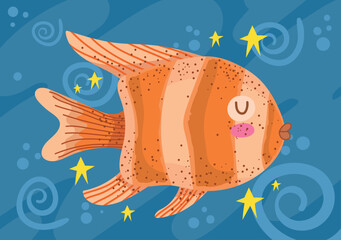 Sticker - cute fish sea life