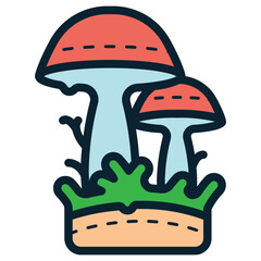 Wall Mural - mushrooms illustration