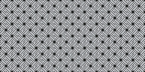 Poster - Black diagonal structures are linked into a single tile. Seamless vector pattern for surface printing, packaging, notebooks, wallpapers, textiles, pillows, cups and other interiors.