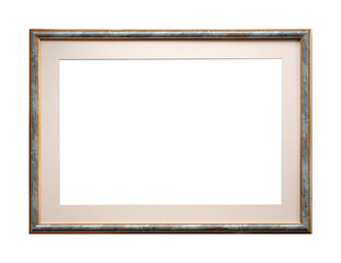 Large plastic stylized frame with a passe-partout for a picture isolated on a white background