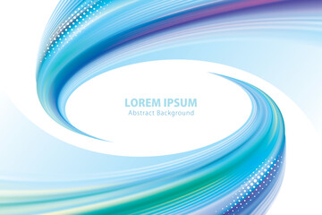 Aufkleber - Background with an abstract blue wave spiral curve.