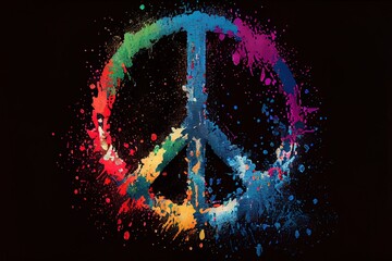 colourful peace symbol to stop the war or wars around the world, generative ai