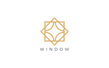 Window Logo Formed With Simple And Modern Shape In Gold Color