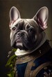 French Bulldog Dog Breed Breed Portrait Royal Renaissance Animal Painting