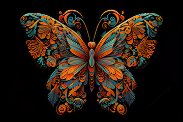 butterfly ethnic ornamental ornaments painting