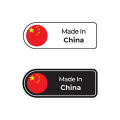 Wall Mural - Made in China labels design set with flag and text in two different styles	