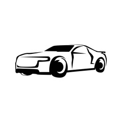 Wall Mural - Black car logo icon concept isolated