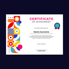 Wall Mural - Abstract Geometric Certificate Template Design