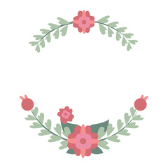 wreath flower vector illustration