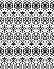 Wall Mural - Black and white seamless pattern for coloring book