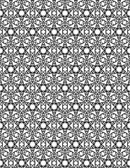 Wall Mural - Black and white seamless pattern for coloring book