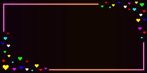 Wall Mural - Heart neon frame