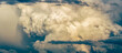 Luftbildaufnahmen von Cumulus Wolken über Berlin.