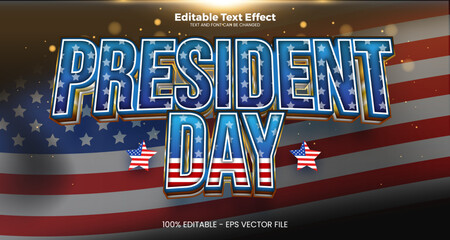 Wall Mural - President Day Editable text effect in modern trend style