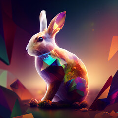 Colourful render of an abstract easer bunny  (AI Generated)