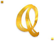 Letter  Q Vintage Gold Color Royal Alphabetic Logo Transparant PNG