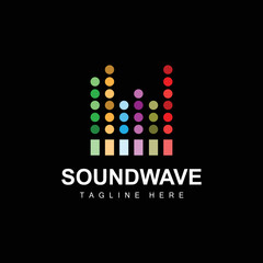 Wall Mural - Sound Wave Logo, And Sound Tone Vector Icon Template Music Brand Product